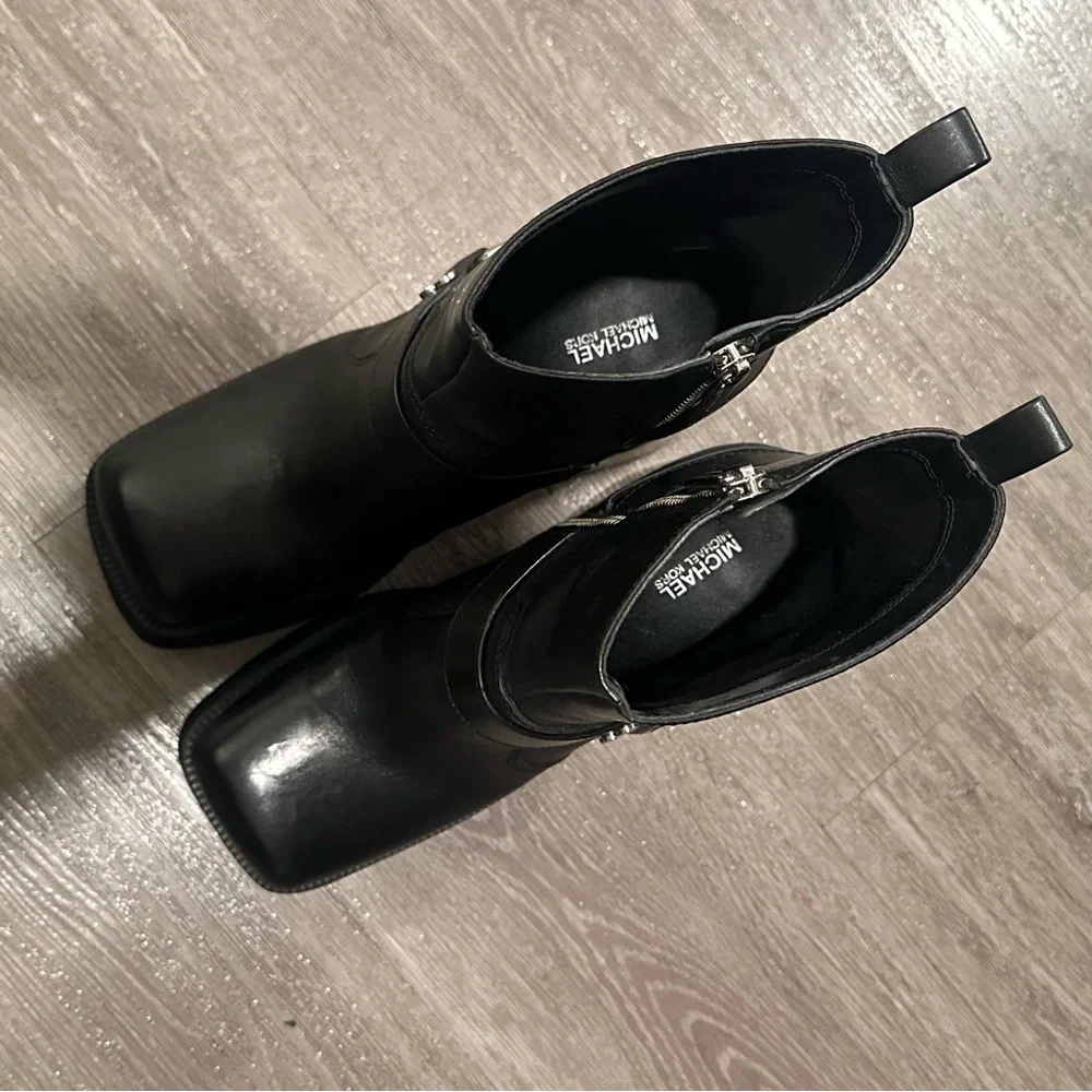 EUC Michael Kors Crosby Leather Moto Booties - Picture 8 of 8